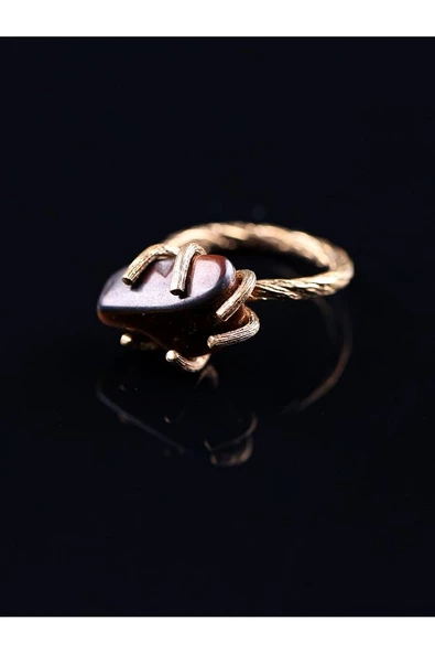 Doğal Taş Kaplangözü Doğal Taşlı Ayarlanabilir Yüzük - Resim 3