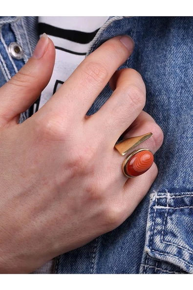 Doğal Taş Yemen Akik Doğal Taşlı Ayarlanabilir Yüzük eu2y1 ürün görseli