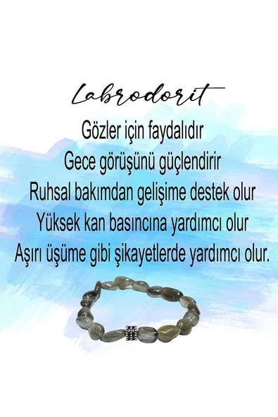 Doğal Taş Labradorit Doğal Taşlı Bileklik dtldtbt - 6