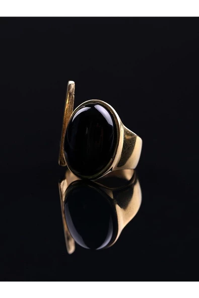 Doğal Taş Oniks Doğal Taşlı Ayarlanabilir Yüzük euy2os - Resim 5