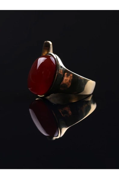 Doğal Taş Akik Doğal Taşlı Kadın Ayarlanabilir Yüzük euy2a - Resim 4