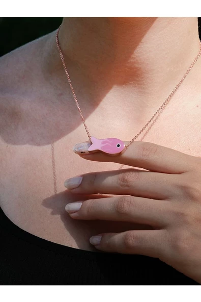 Trend Mineli Balık Kolye - Resim 3