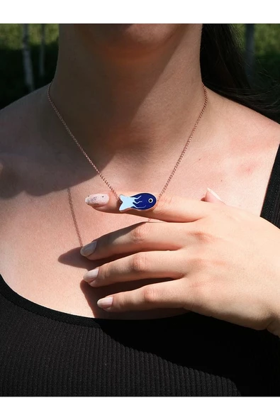 Trend Mineli Balık Kolye - Resim 6