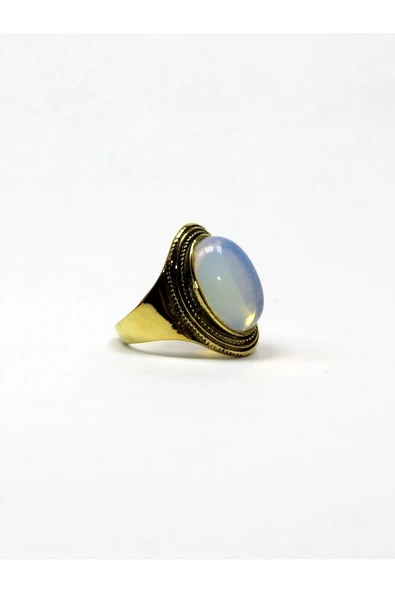 Doğal Taş Opal Doğal Taşlı Ayarlanabilir Yüzük euy1ol - Resim 5