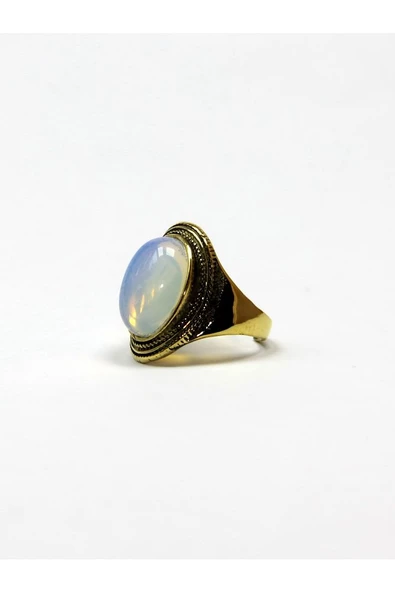 Doğal Taş Opal Doğal Taşlı Ayarlanabilir Yüzük euy1ol - Resim 4