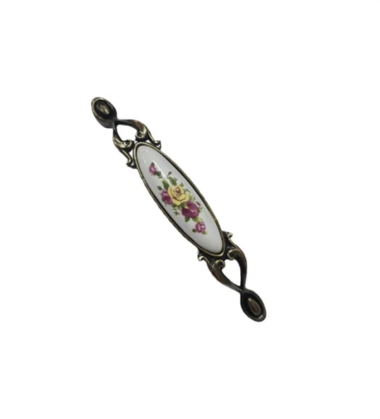 MİRAY 96 mm Metal Gold  porselen motif  desenli / 5 ADET - 6
