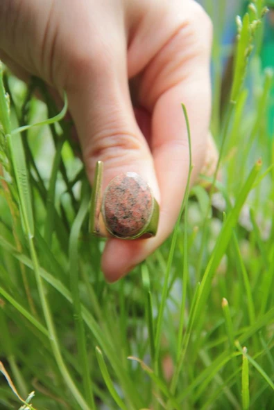 Doğal Taş Unakit doğal Taşlı Ayarlanabilir Kadın Yüzük euy2un - Resim 3
