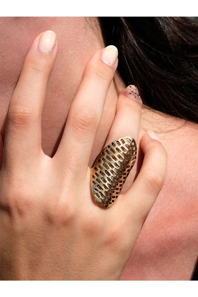 Telkari İşlemeli Antik Eskitme Ayarlanabilir Kadın Yüzük euy122 ürün görseli