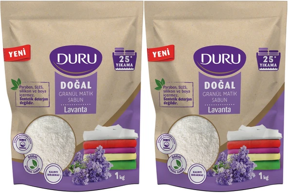 Duru Doğal Granül Matik SabunTozu Lavanta 2KG (2PK*1) (50 Yıkama)