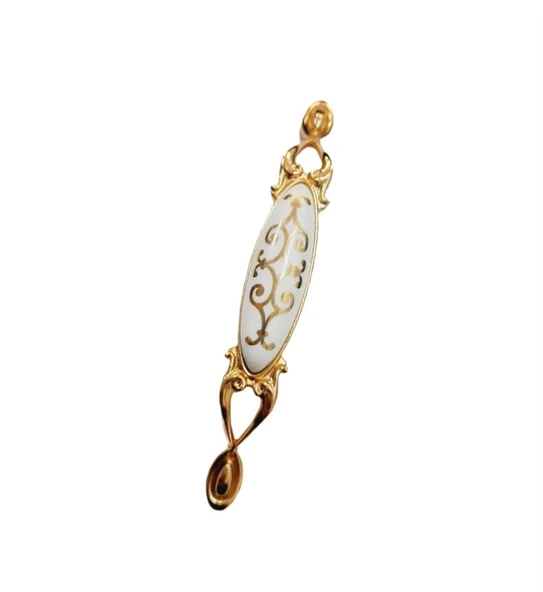 MİRAY 96 mm Metal Gold  porselen motif  desenli / 5 ADET