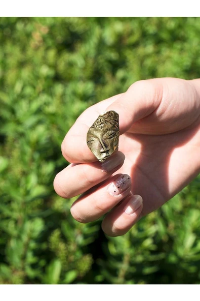 Surat İşlemeli Antik Eskitme Ayarlanabilir Kadın Yüzük euy125 - Resim 3