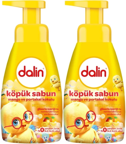 Dalin Köpük Sabun 200ML Mango ve Portakal Kokulu Çoçuklarınız İçin (2 Li Set) - Resim 2