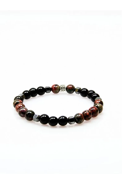 Akik Oniks Hematit Erkek Doğal Taş Bileklik Sağlık ve Stres Bilekliği euebya2 ürün görseli