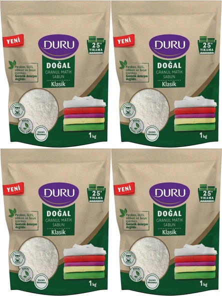 Duru Doğal Granül Matik Sabun Tozu Klasik 4KG (4PK*1) (100 Yıkama)