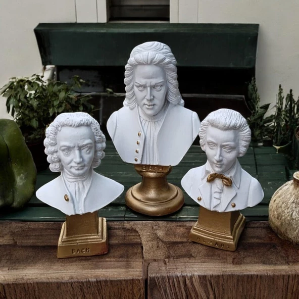 3'lü Müziğin Dehaları Minimal Büstl, Figür Biblo - 2