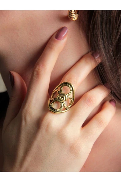 Trend Papatya Model Antik Eskitme Ayarlanabilir Kadın Yüzük euy1211 ürün görseli