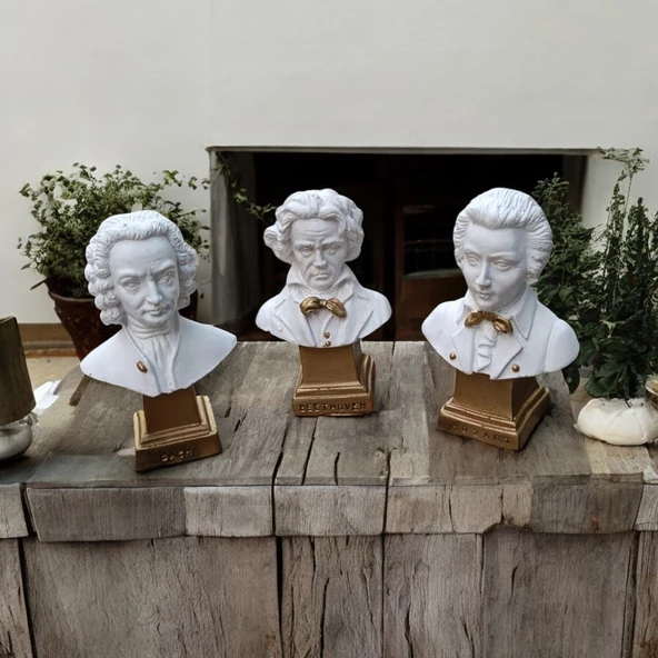 3'lü Müziğin Dehaları Minimal Büstl, Figür Biblo