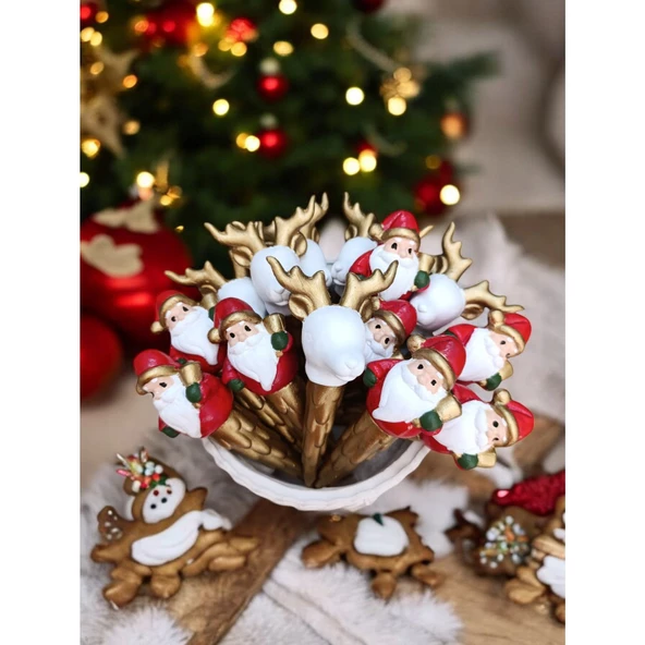 Noel Baba Yeniden Kullanılabilir Dekoratif Şarap Şişesi Tıpası - Şişe Tıpası - 3