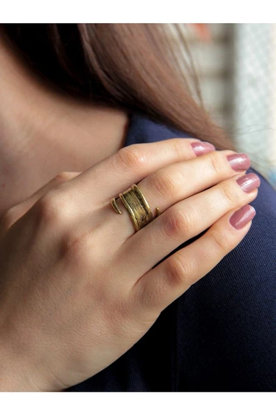 Trend İtalyan Model Antik Eskitme Ayarlanabilir Kadın Yüzük euy1210 - Resim 2