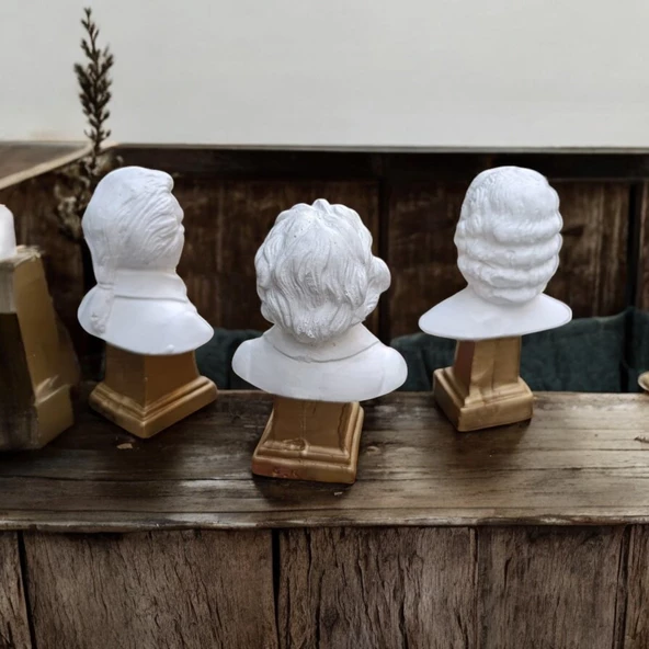 3'lü Müziğin Dehaları Minimal Büstl, Figür Biblo - 3