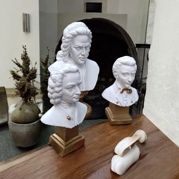 3'lü Müziğin Dehaları Minimal Büstl, Figür Biblo - 4