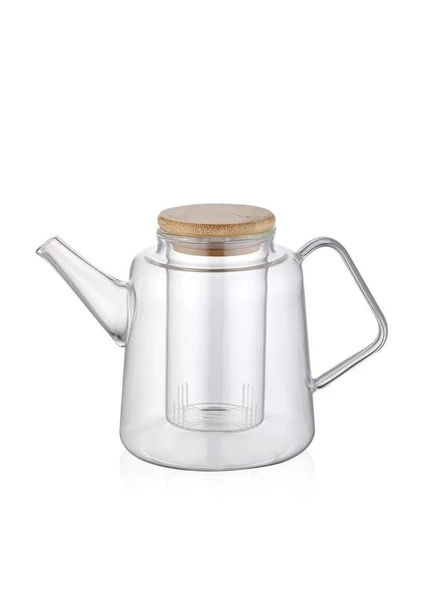 The Mia SSE0021 Bambu Kapaklı Süzgeçli Demlik 800 ML