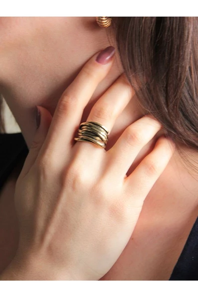 Trend İtalyan Model İşlemeli Antik Eskitme Ayarlanabilir Kadın Yüzük euy1230 ürün görseli