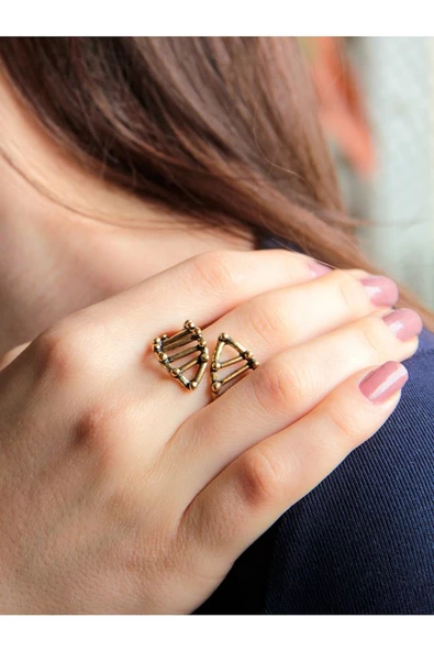 Trend DNA Sarmalı Model Antik Eskitme Ayarlanabilir Yüzük euy1235 - Resim 2