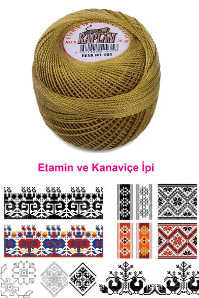 Kaplan Etamin Ve Kanaviçe İpi 8 No Kod/Renk: 580 - Royaleks - 2