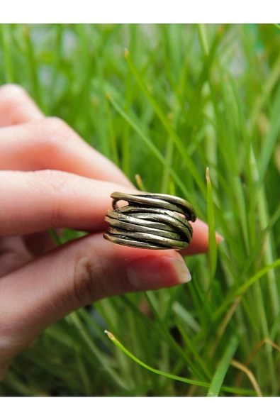 Trend İtalyan Model İşlemeli Antik Eskitme Ayarlanabilir Kadın Yüzük euy1230 - Resim 3