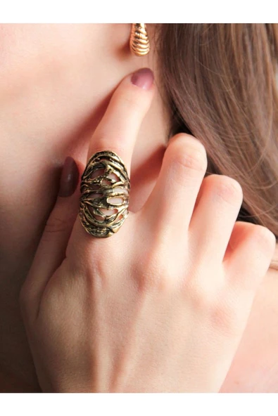 Trend İtalyan Model Antik Eskitme Ayarlanabilir Kadın Yüzük euy1221 ürün görseli