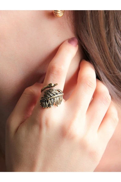 Trend Kuğu Model Antik Eskitme Ayarlanabilir Kadın Yüzük euy1234 ürün görseli