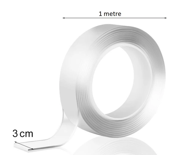 1m*3cm Çift Taraflı Şeffaf Bant 1 Metre - 5