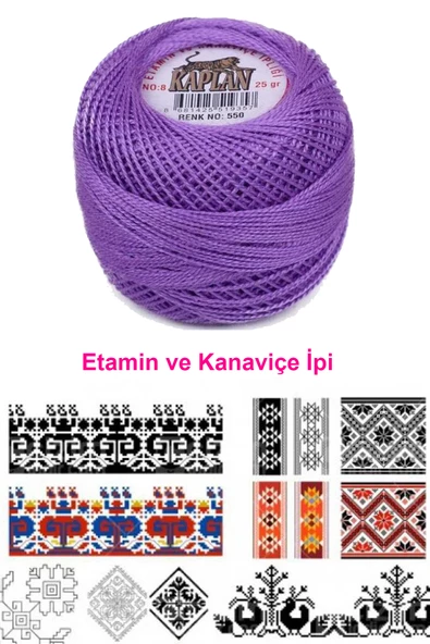 Kaplan Etamin Ve Kanaviçe İpi 8 No Kod/Renk: 550 - Royaleks - 2