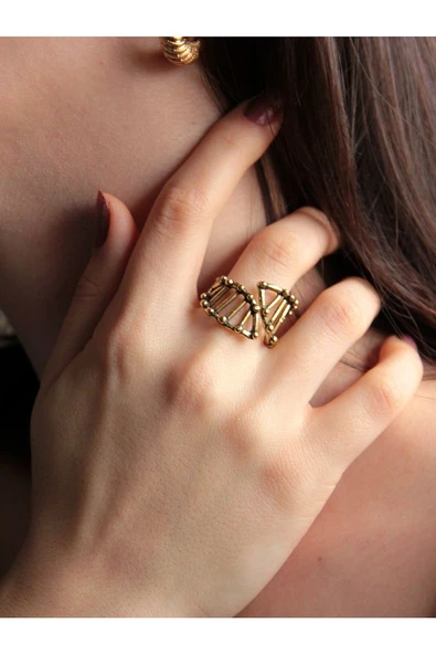 Trend DNA Sarmalı Model Antik Eskitme Ayarlanabilir Yüzük euy1235 ürün görseli