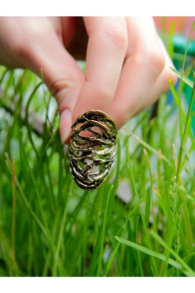 Trend İtalyan Model Antik Eskitme Ayarlanabilir Kadın Yüzük euy1221 - Resim 3