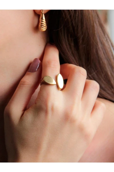 Trend Asimetrik Şekil Antik Eskitme Ayarlanabilir Yüzük euy1227 ürün görseli