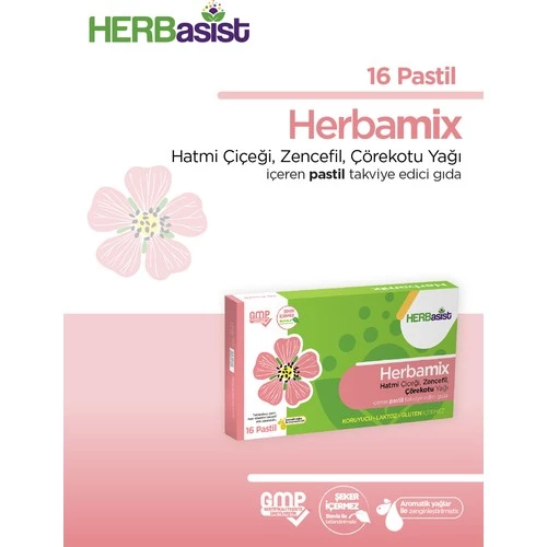 Herbasist Herbamix- Çörekotu Yağı, Hatmi Çiçeği Ve Zencefil Içeren Pastil Takviye Edici Gıda