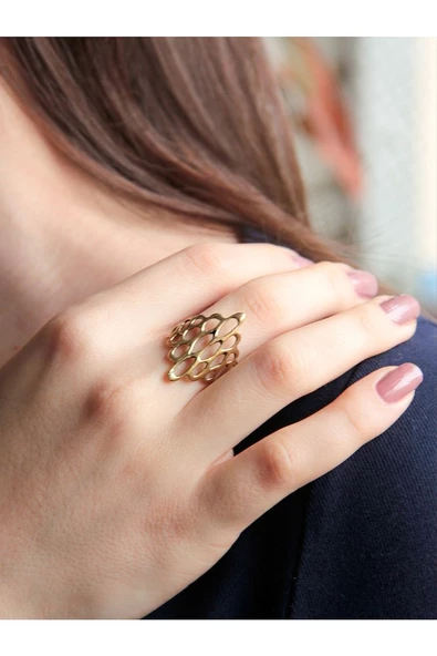 Trend Oval Antik Eskitme Ayarlanabilir Yüzük euy1218 - Resim 2