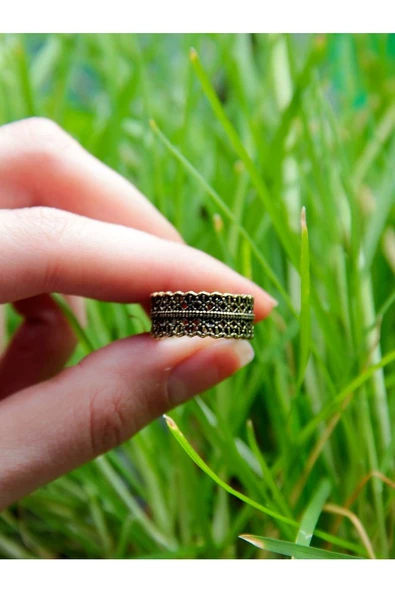 Trend İşlemeli Antik Eskitme Ayarlanabilir Yüzük euy1233 - Resim 3