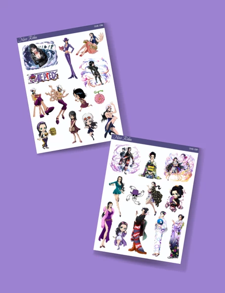 Nico Robin - one piece 2 Li sticker etiket seti Anime çıkartmaları