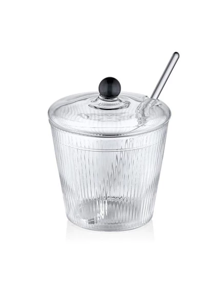 The Mia CAM0430 Striped Cam Kaşıklı Şekerlik 10x12 Cm