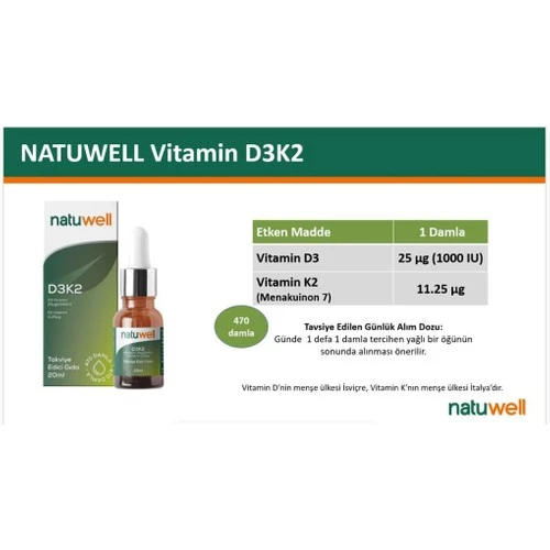 Natuwell D3K2 20  Ml Damla