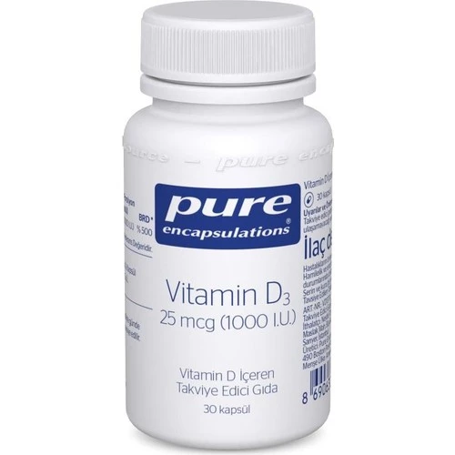 Pure Vitamin D3 25 Mcg 1000 Iu - 30 Kapsül