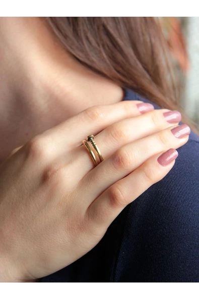 Trend Çivi Antik Eskitme Ayarlanabilir Yüzük euy1224 - Resim 2
