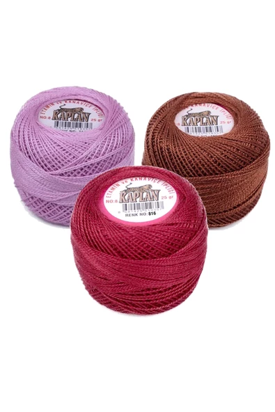 3 Adet Kaplan Etamin Ve Kanaviçe İpi 8 No Kod/Renk: 717 - 400 - 816 - Ryl ürün görseli 1