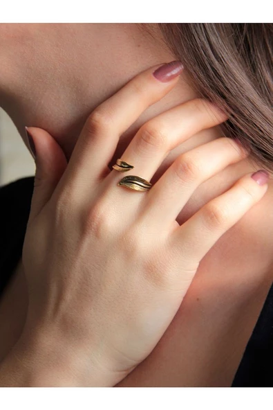 Trend Yaprak Desenli Antik Eskitme Ayarlanabilir Yüzük euy1229 ürün görseli