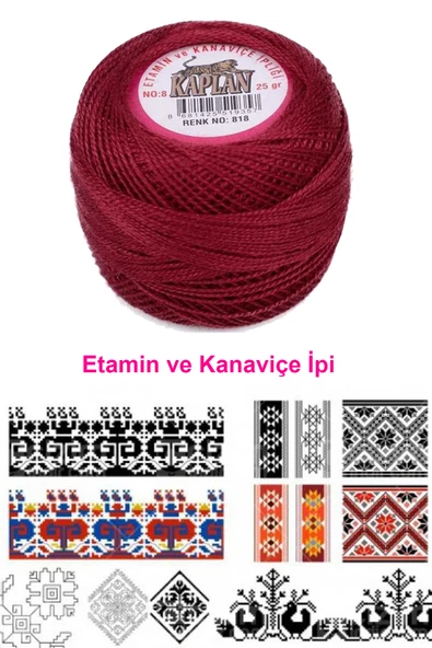 Kaplan Etamin Ve Kanaviçe İpi 8 No Kod/Renk: 818 - Royaleks - Resim 2