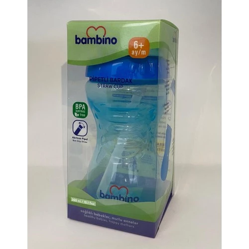 Bambino Pipetli Bardak Mavi 300 Ml