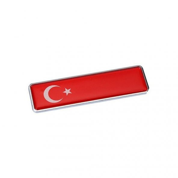Türkiye Bayrağı Tasarımlı Damlalı Alüminyum Sticker Etiket Uzun